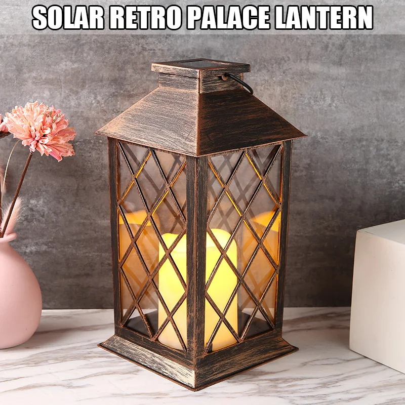 

Waterproof LED Solar Garden Light Flameless Candle Outdoor Lighting Vintage Hanging Solar Lantern Lamp Decorative Lights