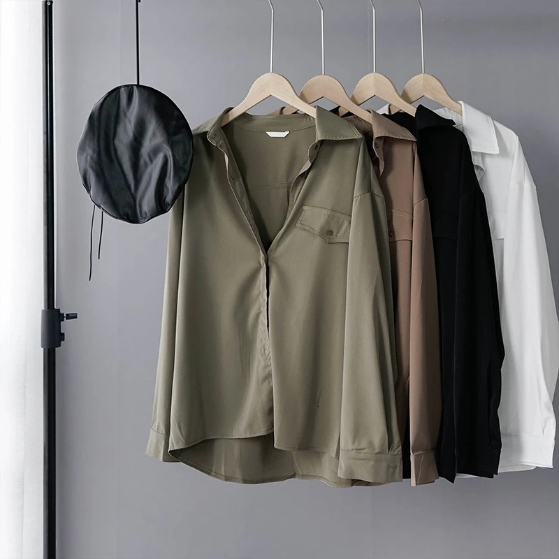 Белые рубашки Женские топы и блузки корейские с длинным рукавом женская одежда