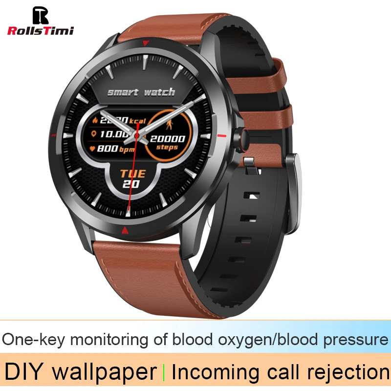 

Rollstimi New smart men Lady watch 1.32inch touch fashion smart bracelet bluetooth reminder sport Fitness Heart rate graph watch