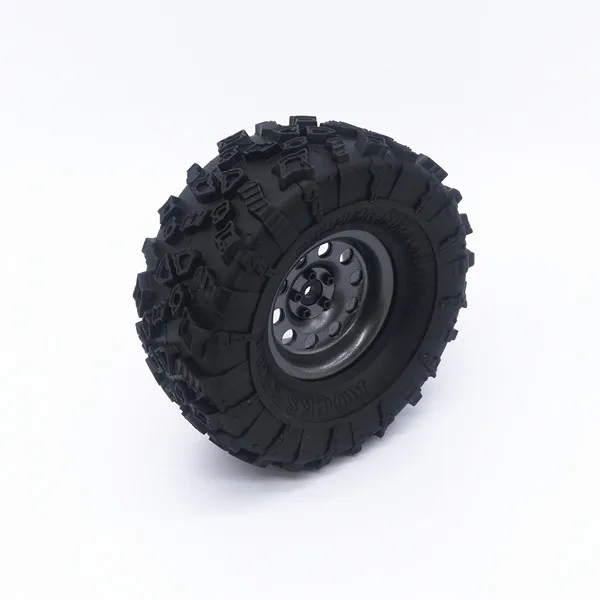 Rock Crawler-cubo de rueda de Metal de 2,2 pulgadas, cubierta de neum&aacute;tico de 132mm para coches SCX10 RC4WD Warith RC 1/10, 1 unidad-0