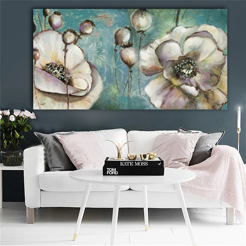 Картина на холсте с акварелью и цветами без рамки|Рисование каллиграфия| |