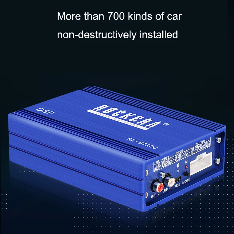 ROCKERA DSP звуковой процессор усилитель автомобиля стерео радио Bluetooth 4 канала 90 Вт* 4 класса D усилители с проводкой Хвостовая розетка