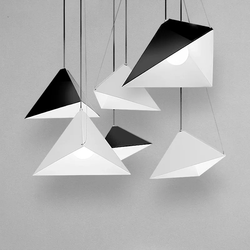 Современные подвесные светильники железная черная светодиодная Геометрическая