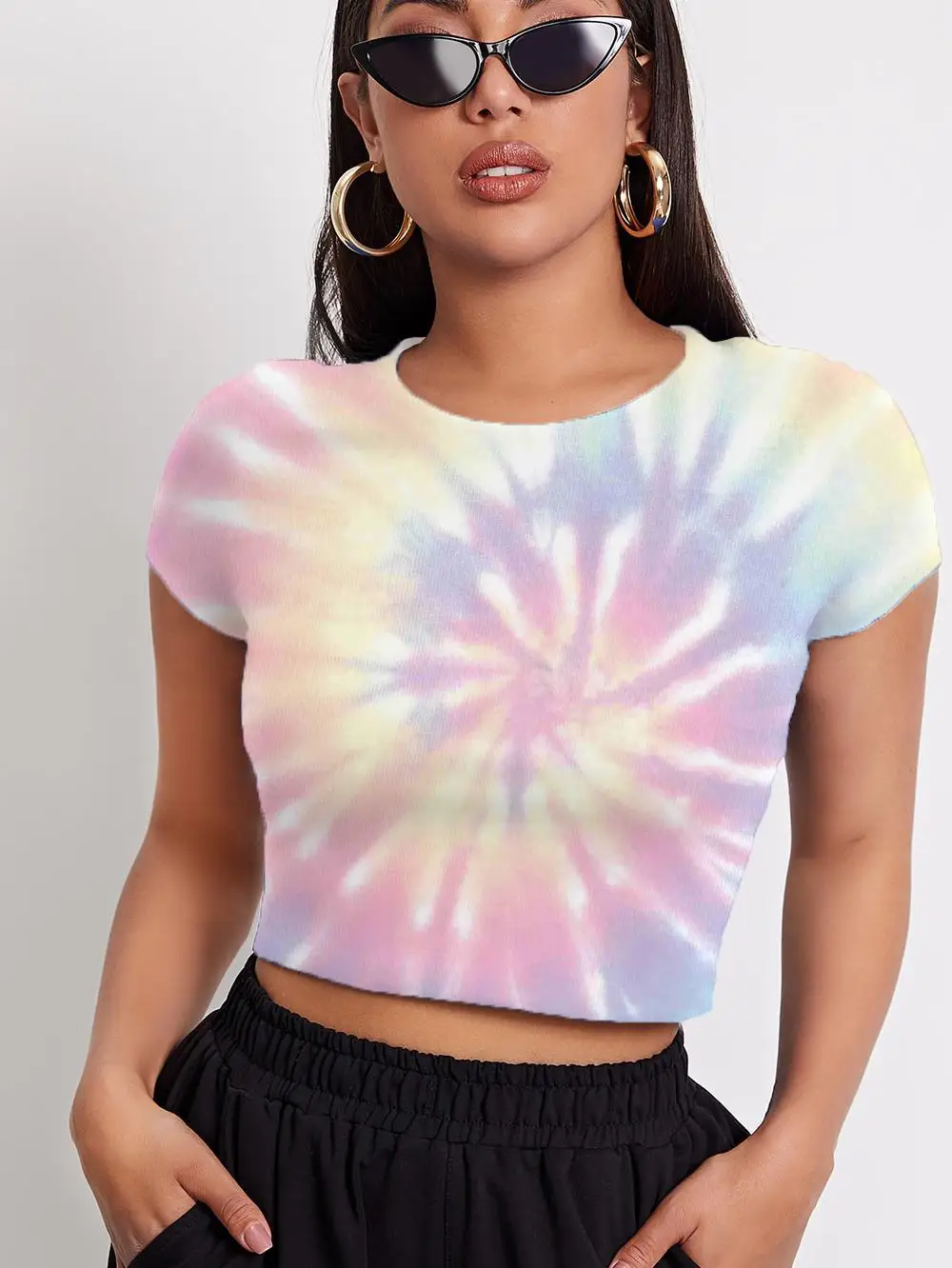 

Футболка с 3d принтом, женская футболка с надписью «Tie Dye»