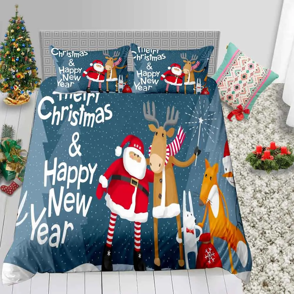 2 Merry Christmas Санта Клаус постельное белье высокого качества пододеяльник один Твин Полный queen King Размер праздничные подарки простыня - Цвет: 2