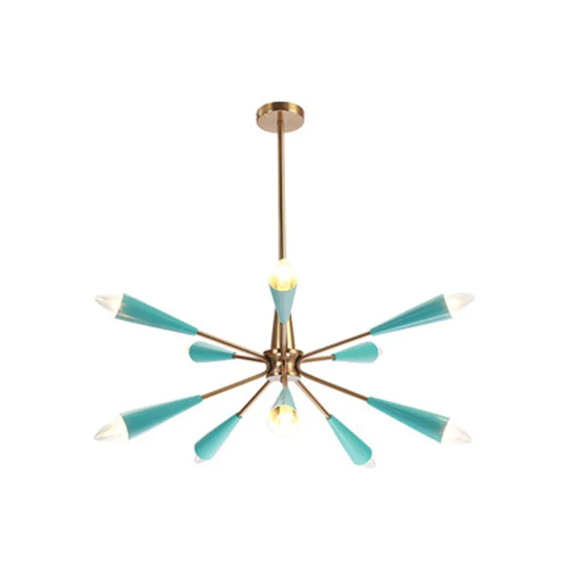 

Postmodern Blue LED chandelier lighting Nordic Iron fixtures for living room restaurant bedroom loft hanging lamp
