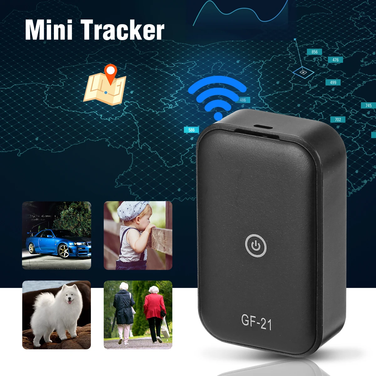 Автомобильный мини-GPS-трекер A GPS/LBS/WIFI/GPS в режиме реального времени голосовой