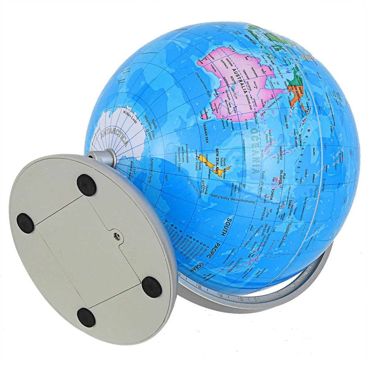 

8" Illuminated World Globe Up-to-date W/ Stand Built-in LED Night View Kids PP