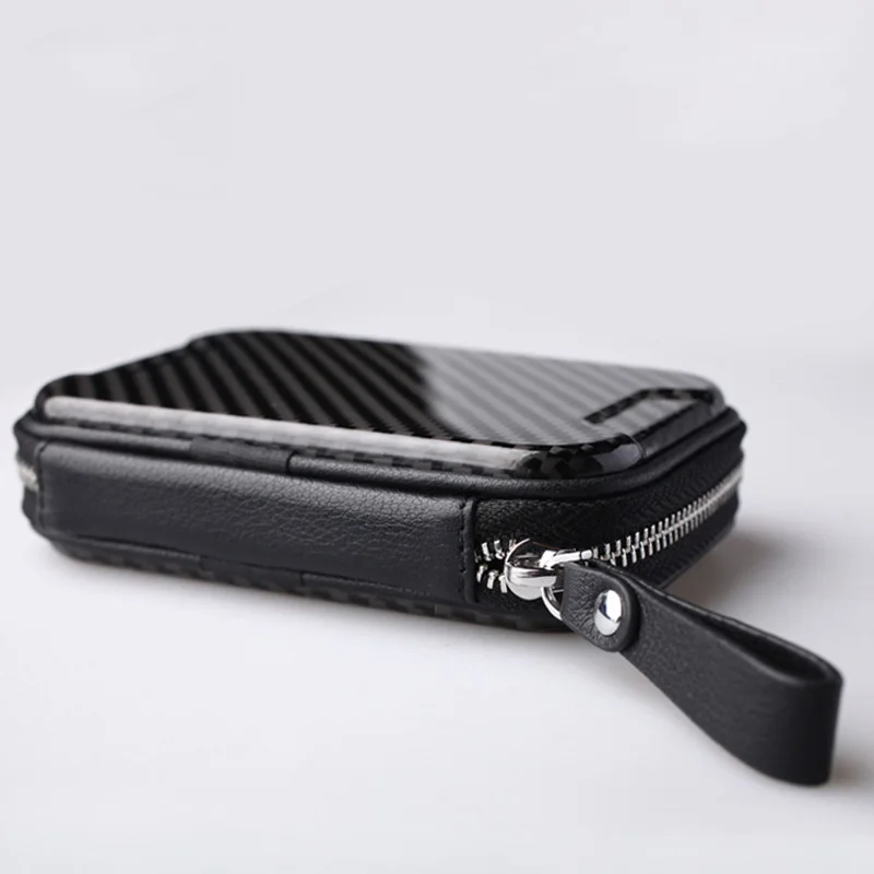 Модный многофункциональный чехол кошелек из углеродного волокна для банковских