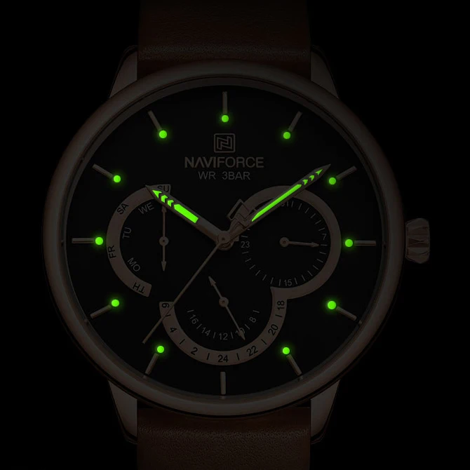 NAVIFORCE мужские часы модные бизнес часы мужские кожаные водонепроницаемые кварцевые наручные часы 24 часа мужские часы Relogio Masculino