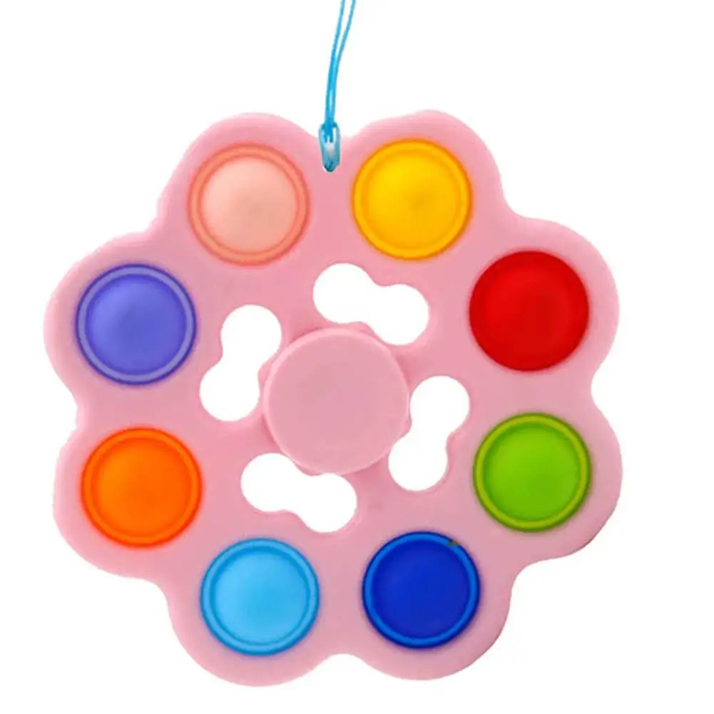 

3Pcs Silicone Push Bubble Fingertip Spinner Keychain Sensory fidget Toy Autism Stress Reliever Fingertip Gyroscope For Adult Kid