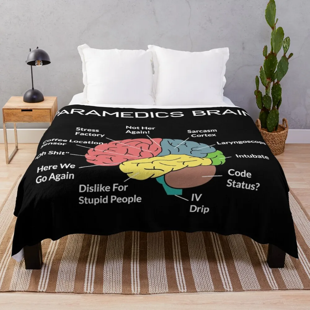 

Paramedics Brain Funny EMS EMT Paramedic Thin White Line Plush Throw Fleece Blanket Throw for Boys BedSpread Sofa Bedroon Décor