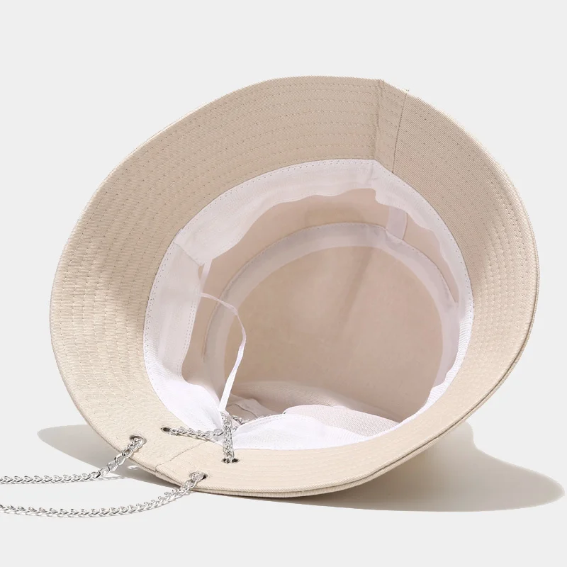 

Cotton Bucket Hat Cross Chain Hat Unisex Cap Gross Outdoor Soild Color Sun Hat For Women Men