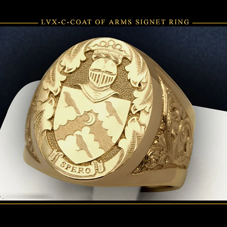 Мужские кольца NPKDS в стиле милитари винтажные желтого и золотого цвета с резными