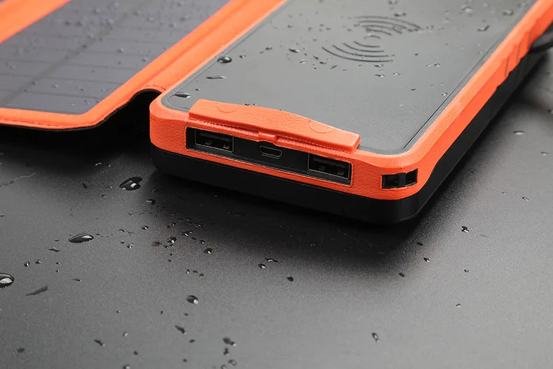 Xiaomi бренд солнечной энергии банк Настоящее 20000 мАч Беспроводное зарядное устройство водонепроницаемый для Xiaomi Iphone дерматоглифическая складная солнечная панель