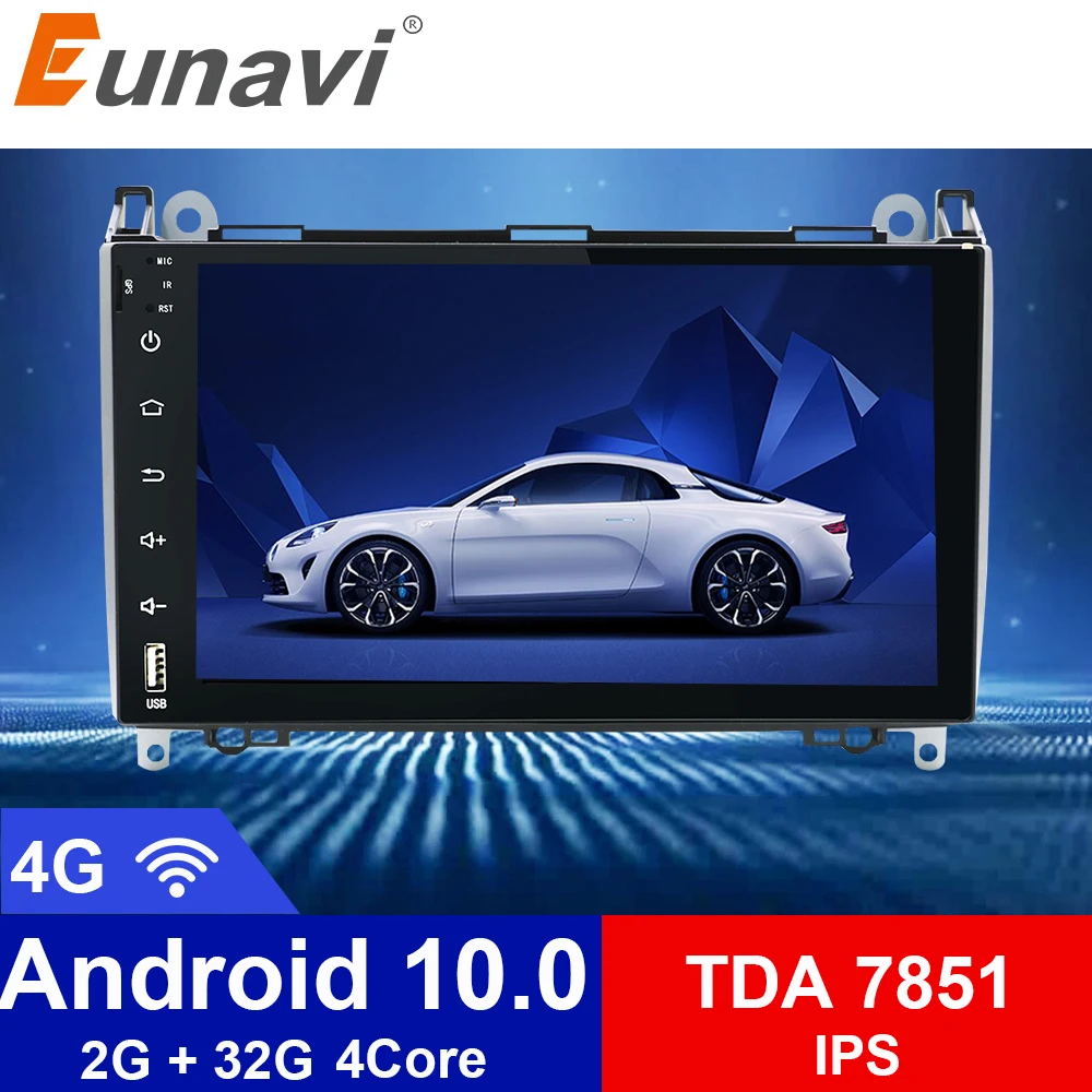 Автомагнитола 2DIN на Android 10 с DVD плеером для Mercedes Benz B200 A B Class W169 W245 Viano Vito W639 Sprinter W906 Wi