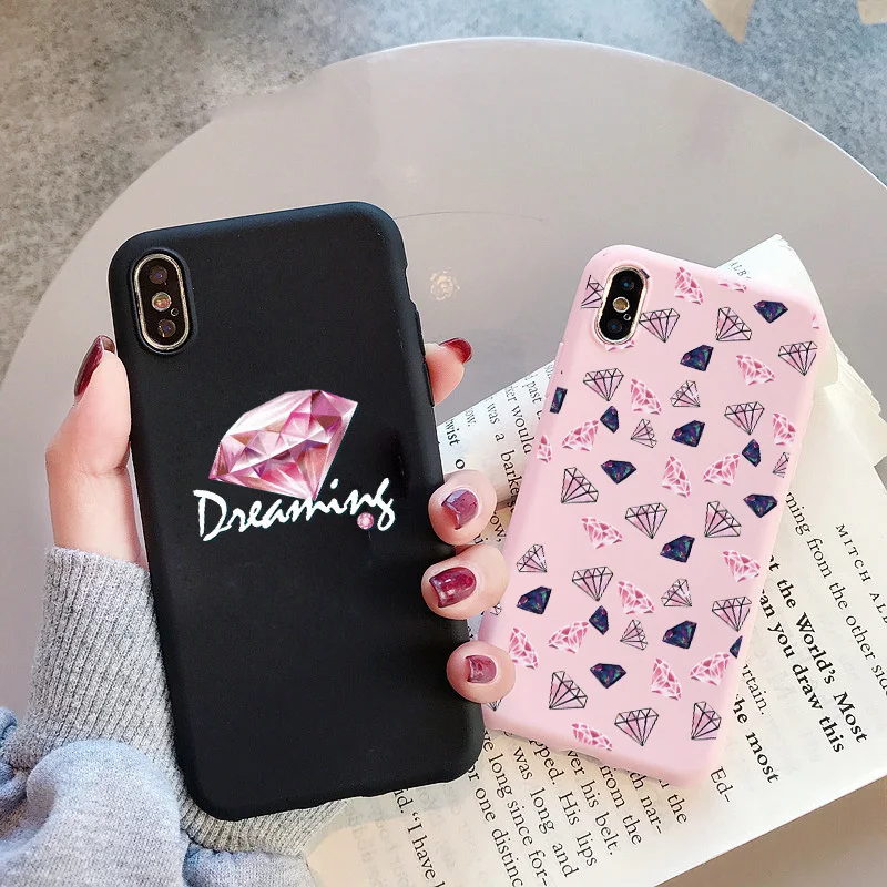 Розовый Алмазный телефонный чехол для iPhone 7 8 Plus SE2020 iphone 11 12 13 Pro Max X XR XS MAX