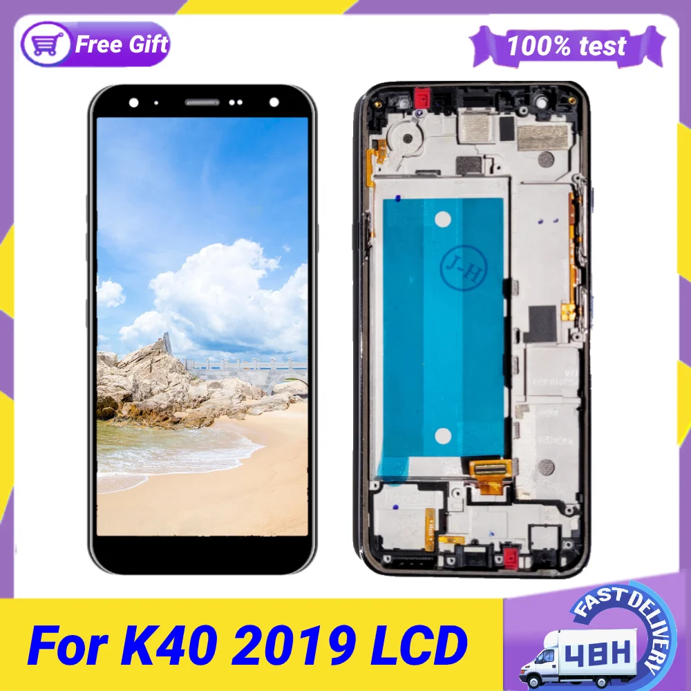 

AAA+ For LG K40 LCD 5.7" Touch Screen Digitizer Assembly with Frame Replacement For LG K12 Plus LCD X4 2019 Display LMX420EMW