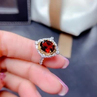 100 natural garnet silver ring for daily wear 79mm vvs grade garnet ring solid 925 silver garnet jewelry