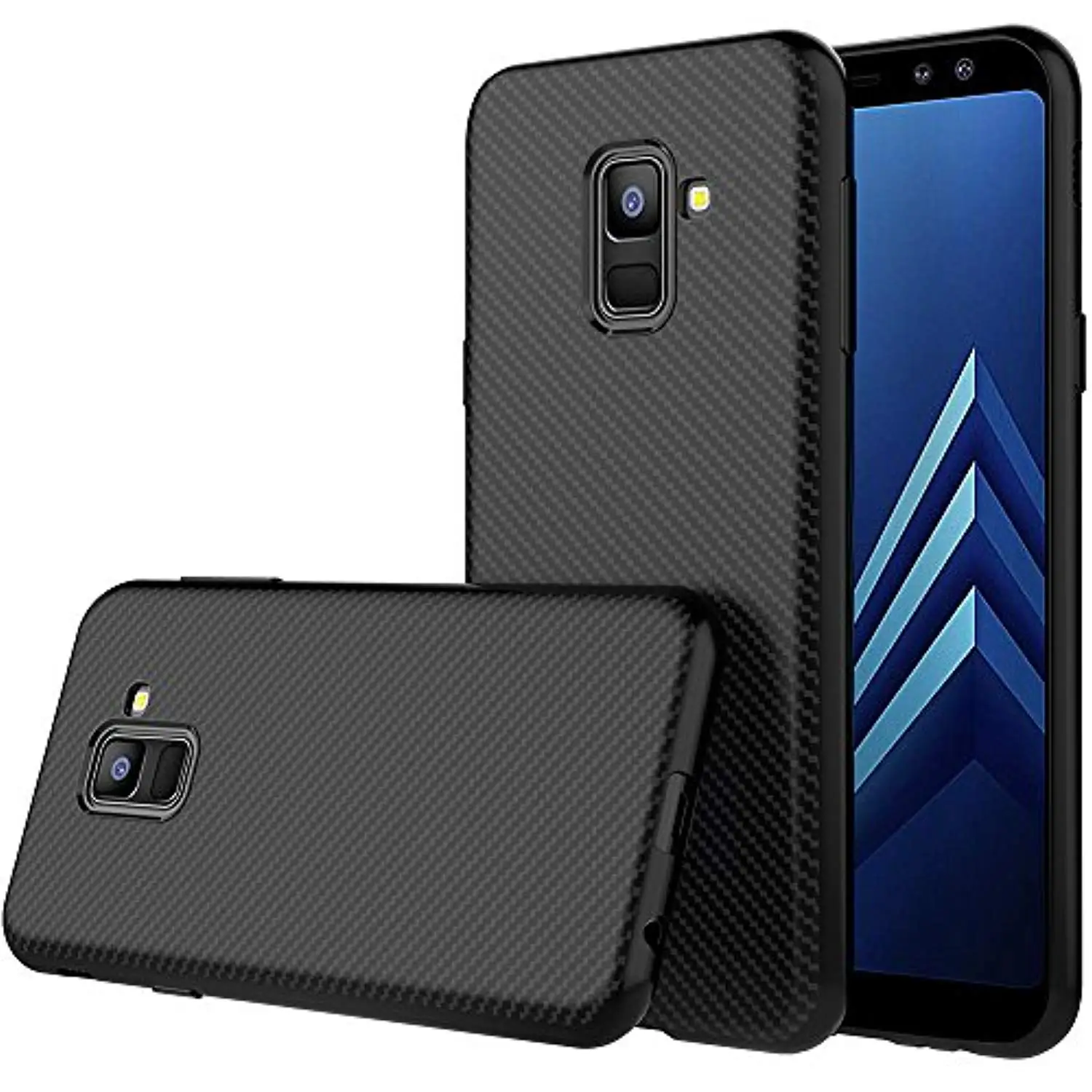 Матовый Мягкий ТПУ чехол из углеродного волокна для samsung Galaxy A6 A7 J4 J6 J8 2018 J2 Core J5 J7