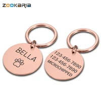 free customized double side name address pet dog tags cat collar pet id dog tags collars stainless steel cat tag accessories
