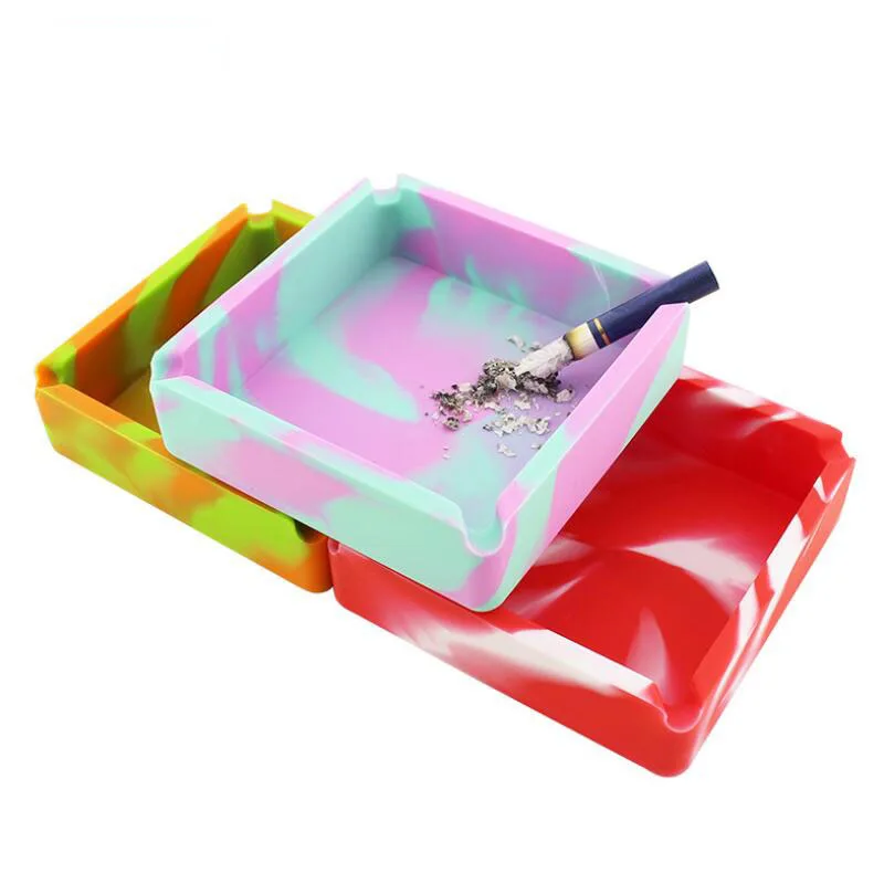 1 шт. силиконовая пепельница высокое качество Квадратная Пепельница камуфляж из