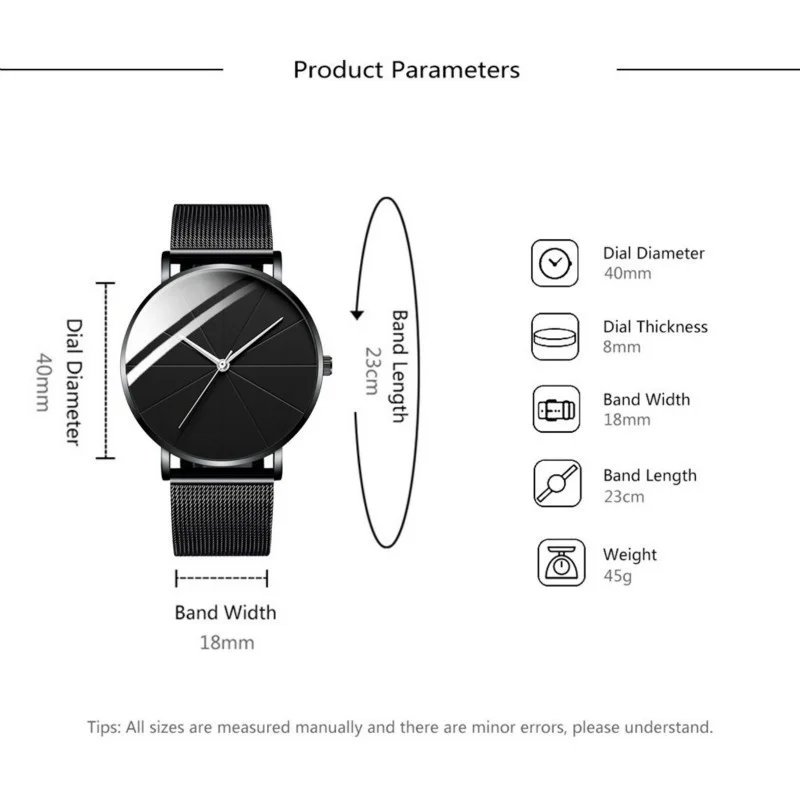 

2021 Minimalist Men's Fashion Watches Simple Men Business Ultra Thin Stainless Steel Mesh Belt Quartz Watch reloj hombre