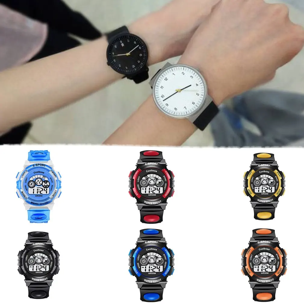 

Children Wrist Watch For Boys Sport Digital Eelegant Baby Girls Watches LED Silicone Waterproof Kids Clock 2019 relogio infantil