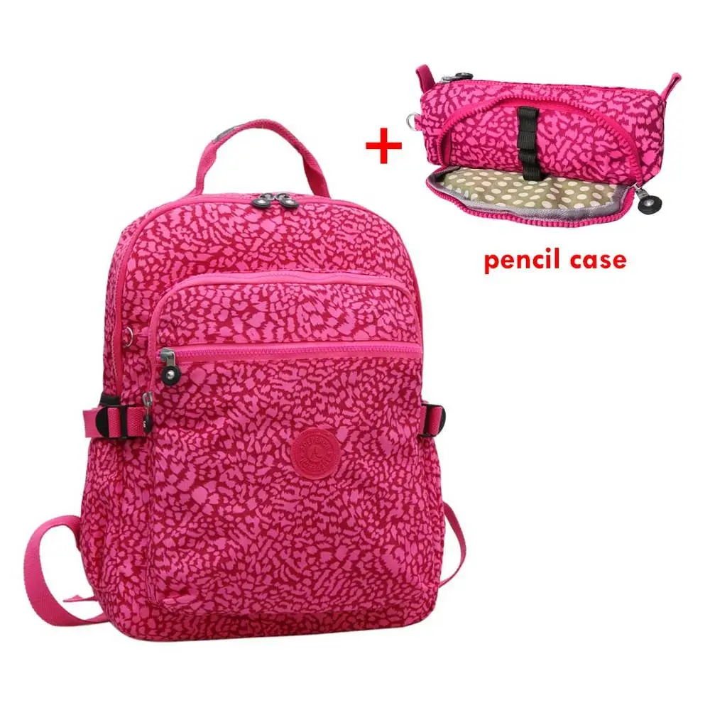 2 pieces Leopard ACEPERCH повседневные школьные сумки для девочек и мальчиков-подростков, детские школьные сумки, нейлоновые сумки для ноутбука, женские дорожные сумки с брелком - Цвет: 2 pieces Leopard