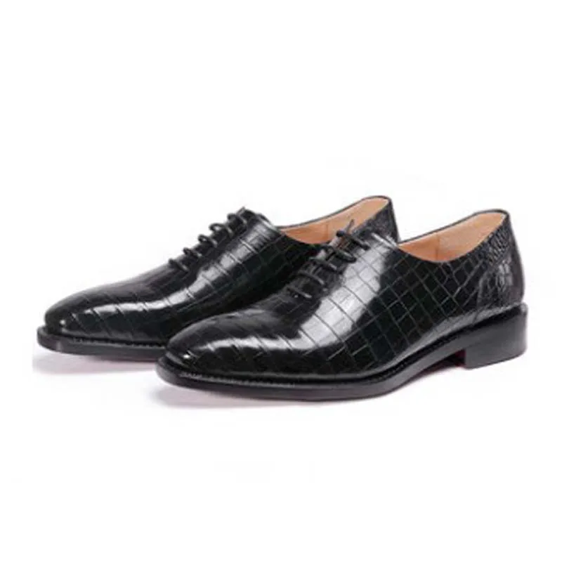 

ouluoer import Nile crocodile leather Men shoes lace-up Men crocodile shoes Wedding shoe business formal men shoes