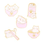 Жесткие эмалированные булавки для кошек и еды, булавки для еды, металлические значки для лапши, рюкзака, шляпы, сумки, воротника, лацкана