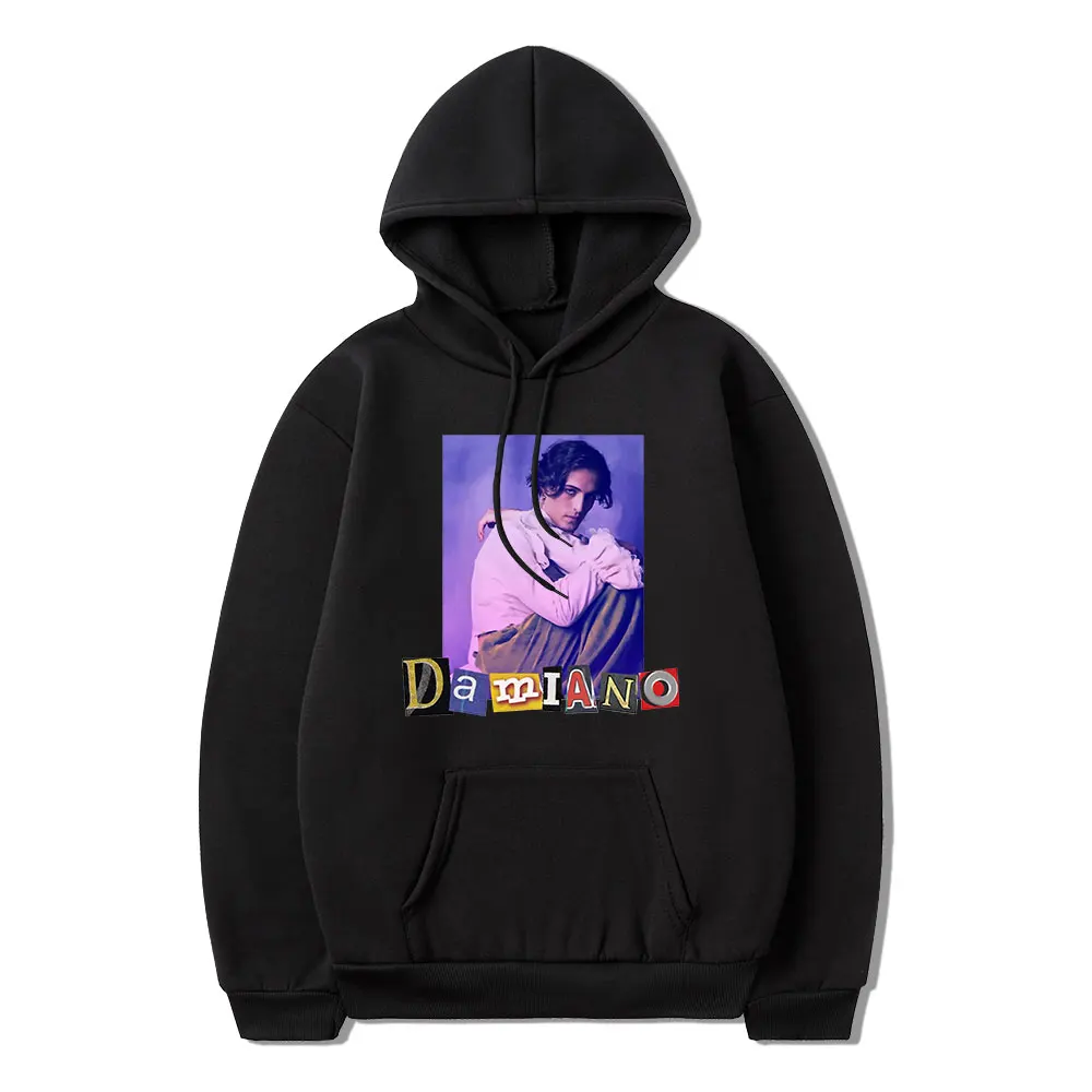 

Italian Band Maneskin Damiano Print Hoodie Men Women Fashion Oversized Hooded Sweatshirt Harajuku Unisex Hip Hop Hoodies Tops