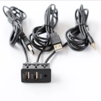 universal car boat motorcycle modification 2 0 dual usb interface 3 5mm aux charging extension cord car accessories