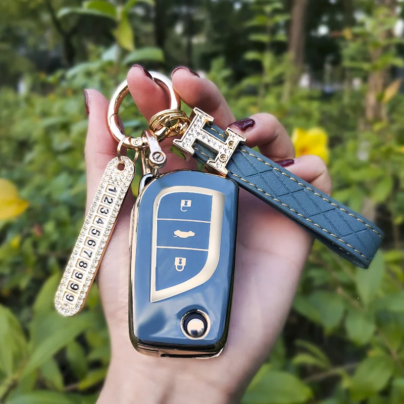

Мягкий ТПУ складной чехол для ключа 2/3 чехол для кнопки для Toyota RAV4 CHR Corolla Yaris Cammy70 Prius3 Брелок оболочка держатель автомобильные аксессуары
