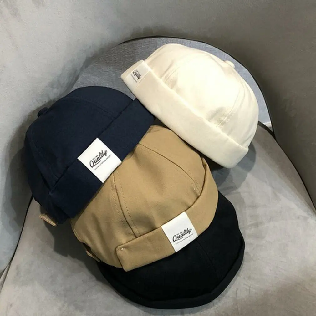 

Fashionable Hip Hop Hats For Men And Women Adjustable Cap Beanie Hat Sailor Worker Hat Rolled Cuff Retro Brimless Hat