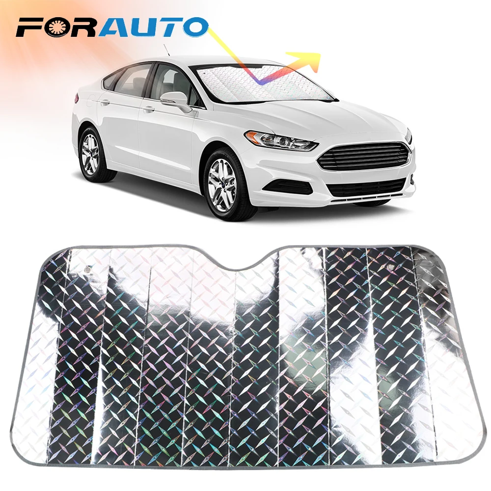 FORAUTO Car Window Sunshade UV Protection Shield Sun Visor Windshield Cover Front File Windshield Sunshade Exterior Accessories