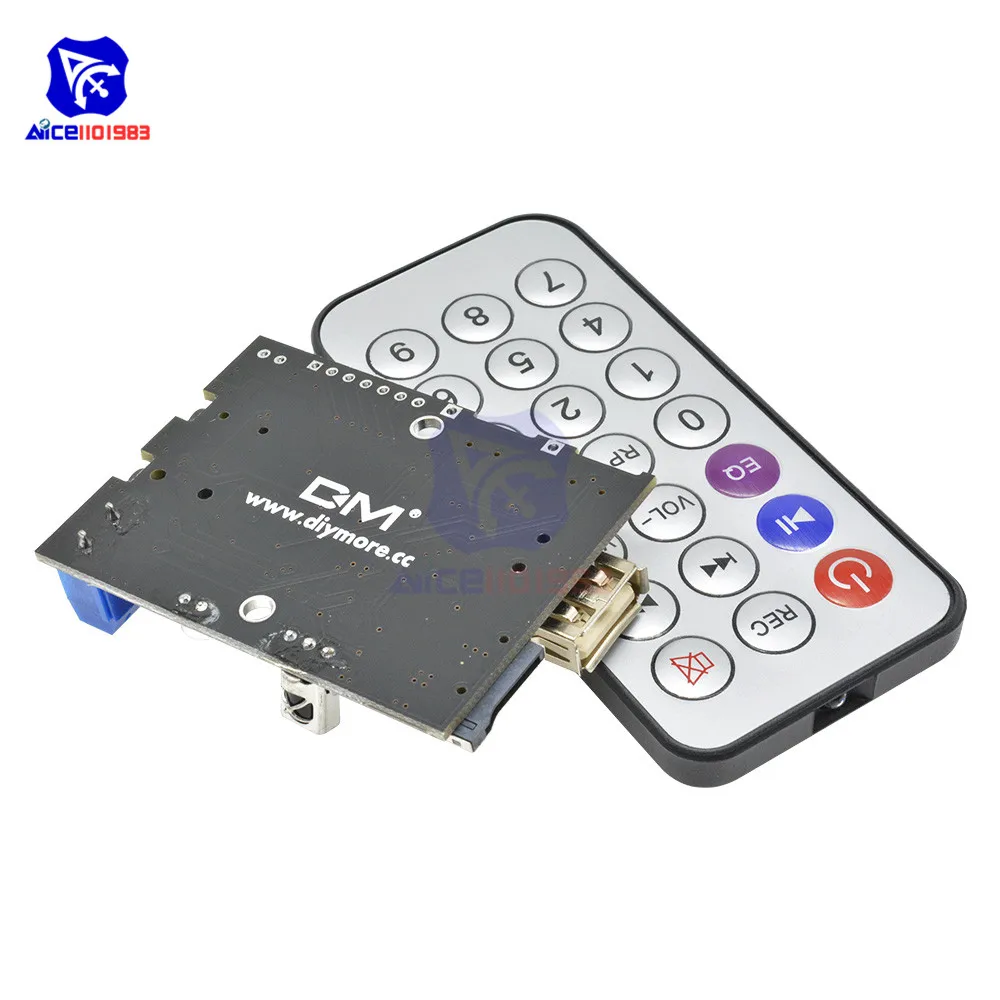 Плата усилителя diymore MP3 WMA WAV декодер с Micro USB 5 В 2 Вт карта TF U диск аудио AUX ИК пультом