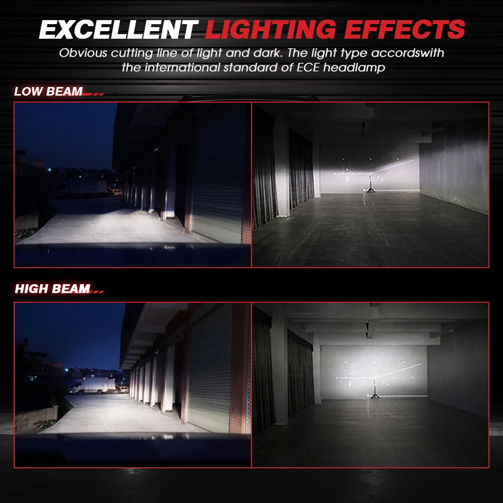 

1 Pair Super Bright 100W H4 Car LED Headlight Hi/Low Replacement Kit 6500K Driving Head Light Bulbs