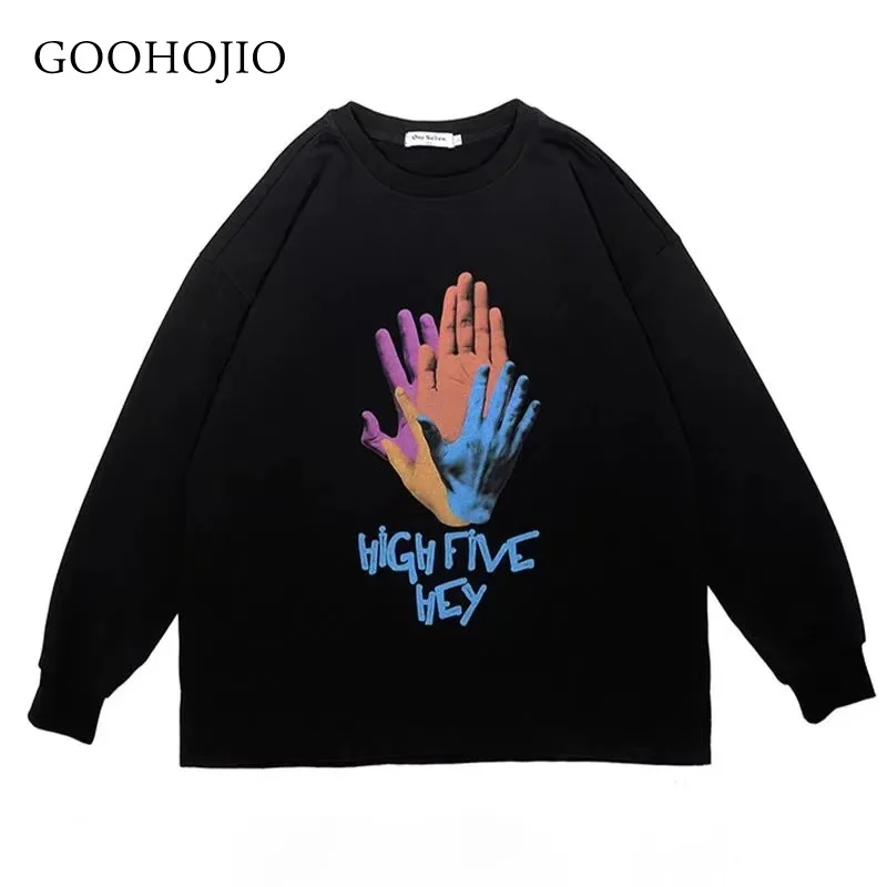 

GOOHOO 2021 New Spring and Autumn Pure Women Sweatshirts Fashionable Chic Pullover Women Oversized Vintage Sweatshirt for Women