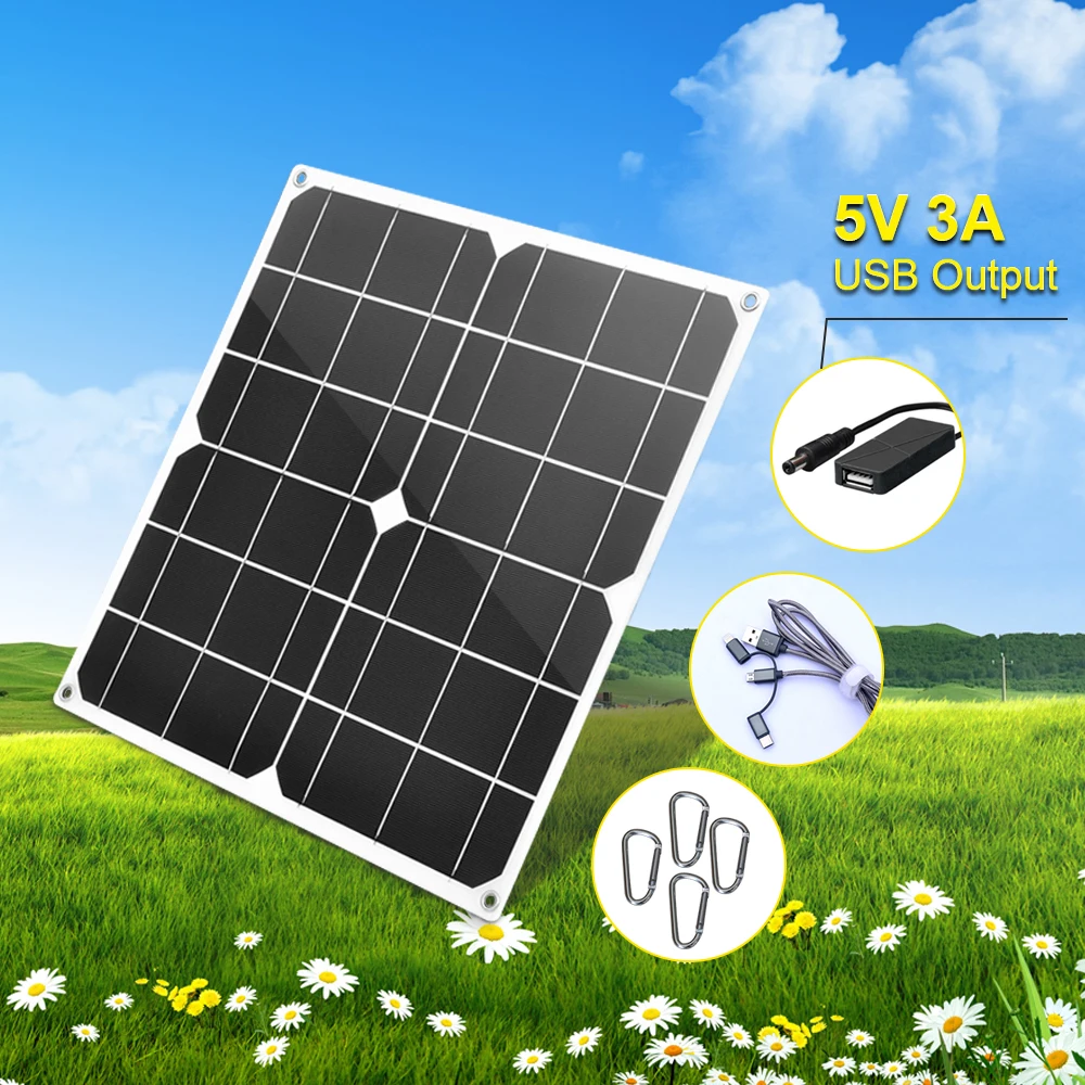 Солнечная панель 30 Вт 5 В USB 3 А|Солнечные элементы| |