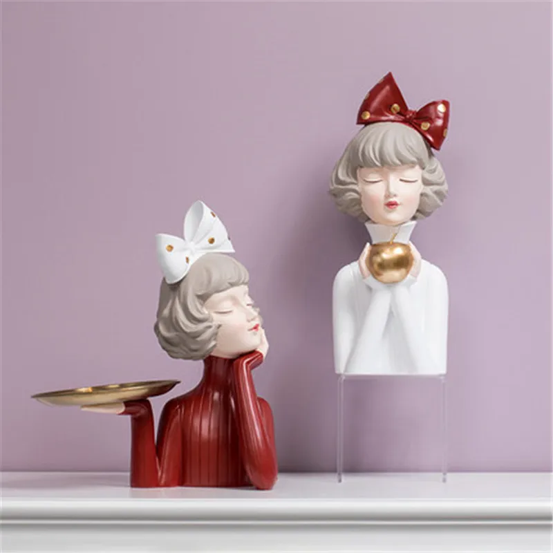Современный домашний декор креативная Смола безопасная Скульптура девушки