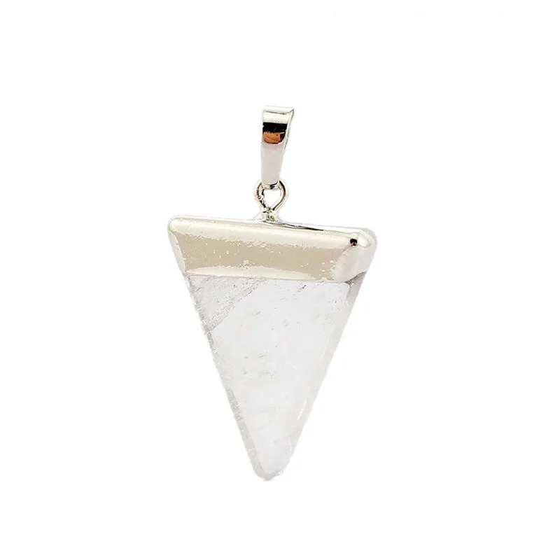 Природный кристалл треугольная Подвеска из камня медный сплав висячая головка