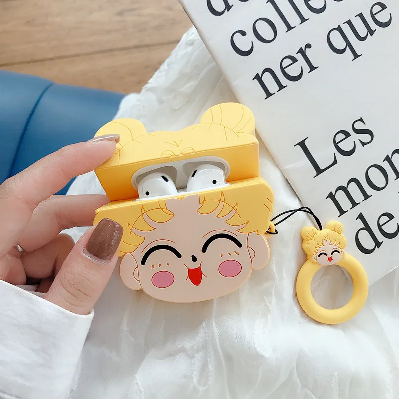 Для AirPods 2 Чехол милый мультяшный Сейлор Мун чехол для наушников Apple Airpods мягкий