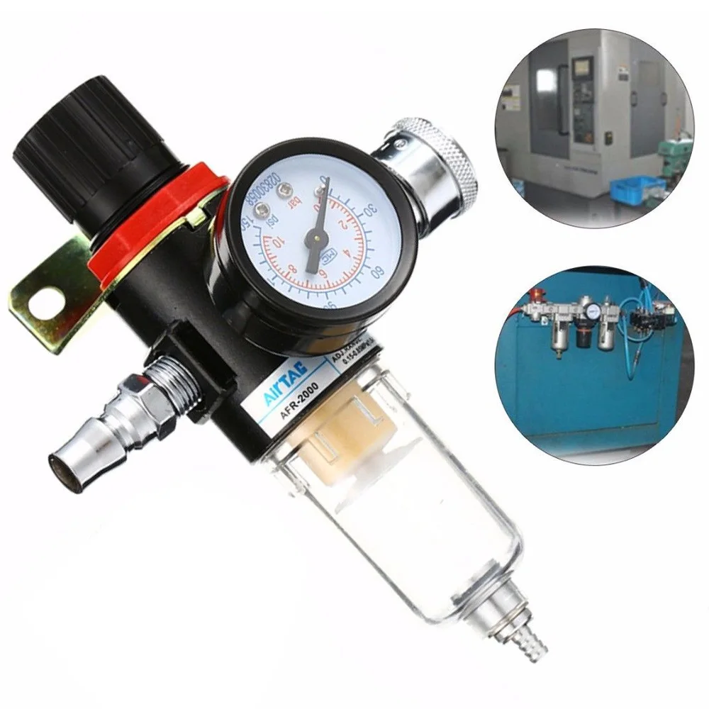 AFR2000 1/4 Pneumatic Filters Filter For Air Compressor Moisture Separator Pressure Regulator Oil Water Separators Unit AFR-2000 |