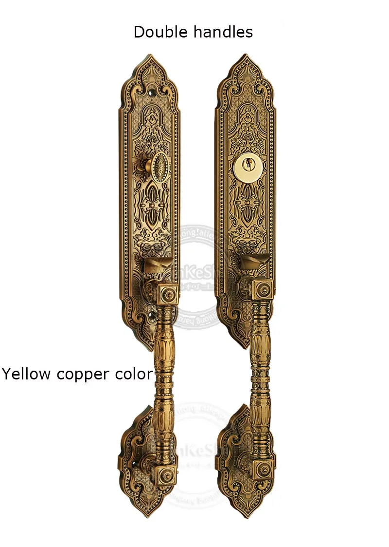 single door 2 handle Европейский стиль дверной кодовый замок ворота на даче замок деревянный на входную дверь замок истинный и ложный двойной дверной замок s - Цвет: single door 2 handle