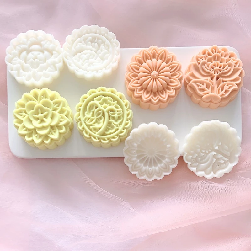 

Hand-Pressure Moon Cake Mould Exquisite Blossom Mode Pattern Mid-Autumn Festival Hand-Pressure Moon Cake Mould Durable