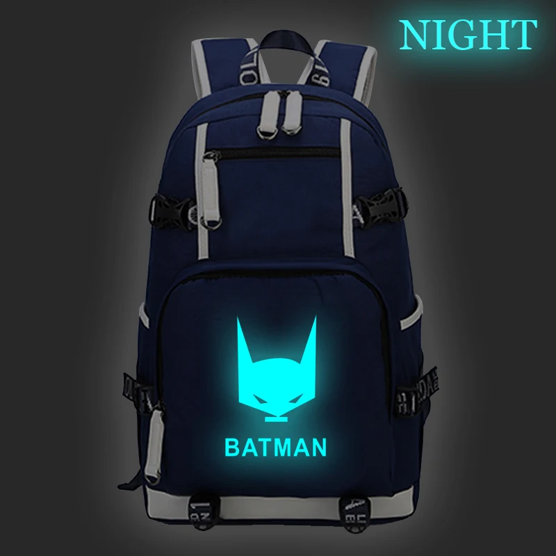 Супергерой логотип БЭТМЭН Печать Рюкзак Школьный для мальчиков и девочек