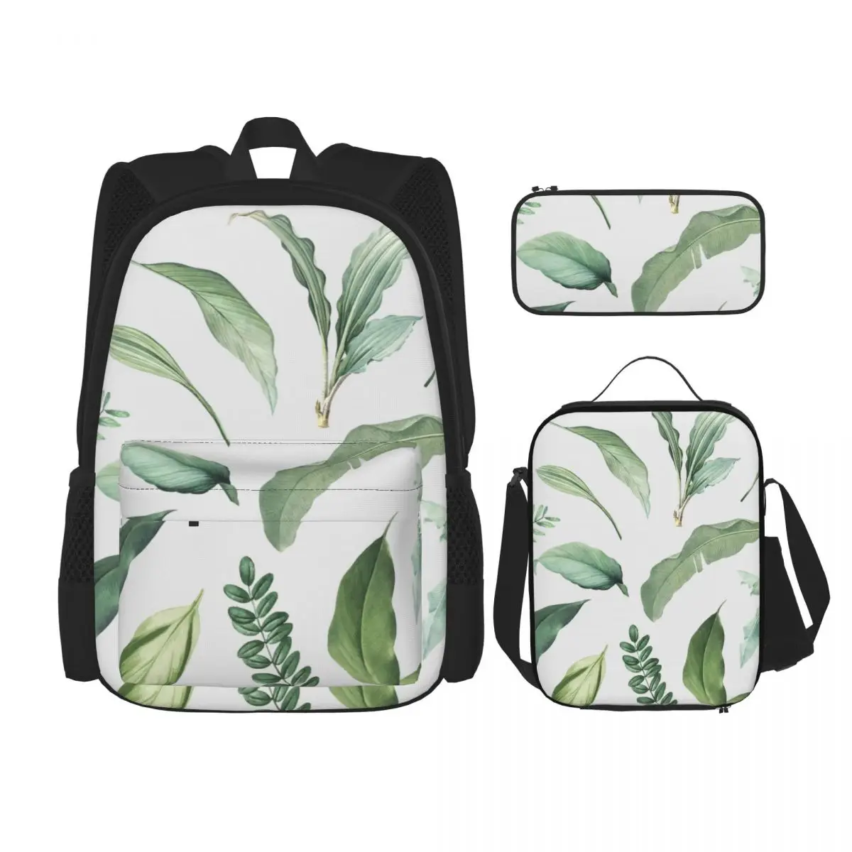 

3 Set Backpack 2021 Leaves Set Backpack Shoulder Bags School Bag Mochilas Student Backpack