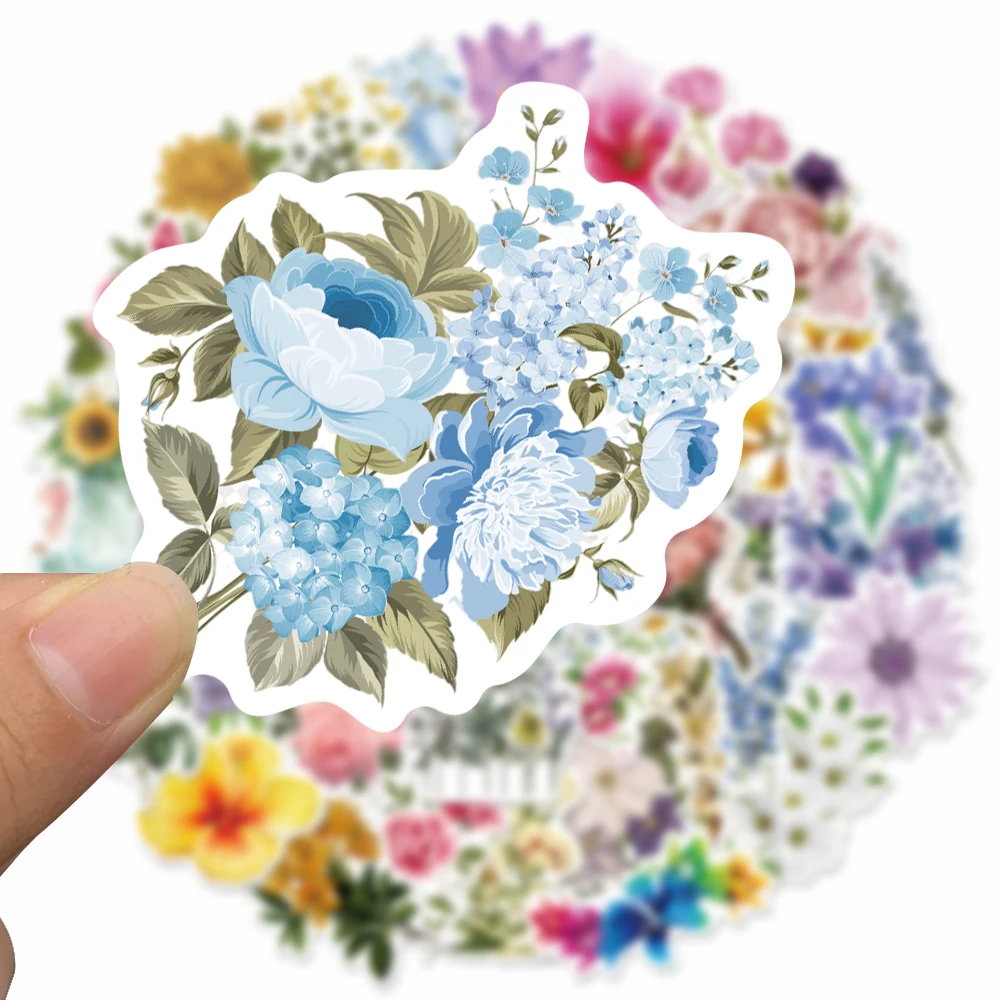50 шт. цветы Стикеры s игрушка граффити Водонепроницаемый ПВХ Набор сделай сам для