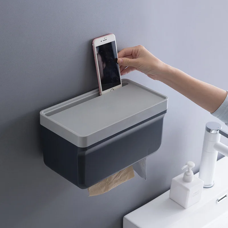 Настенный держатель для туалетной бумаги полка смартфона детские салфетки